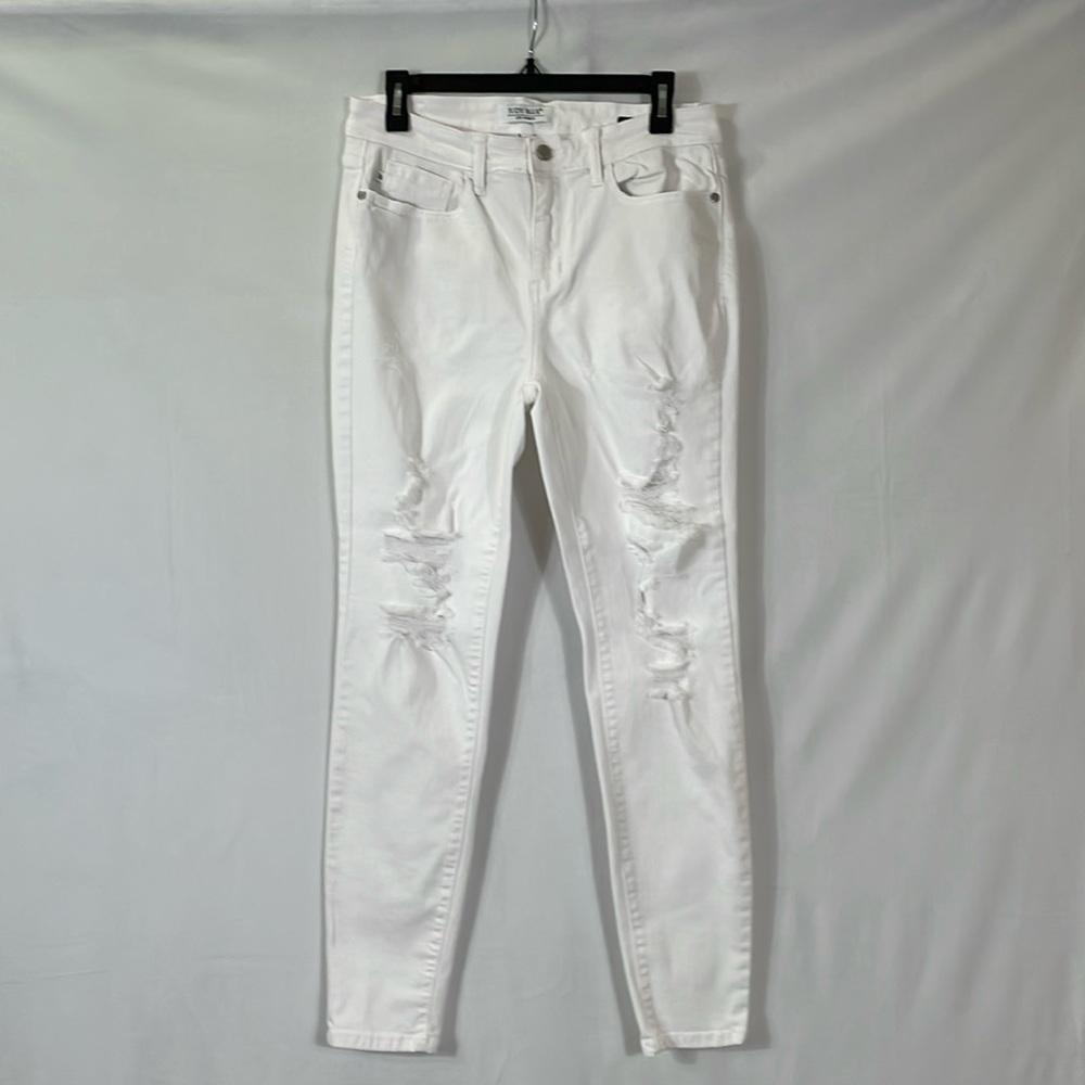 Judy Blue White Jeans Size 9 29 Destructed Skinny Fit EUC